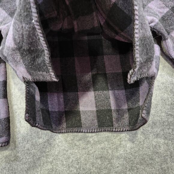 LD Burke Santa Fe Jacket Womens Medium Purple Black Buffalo Plaid Wool Blend USA - Picture 9 of 12